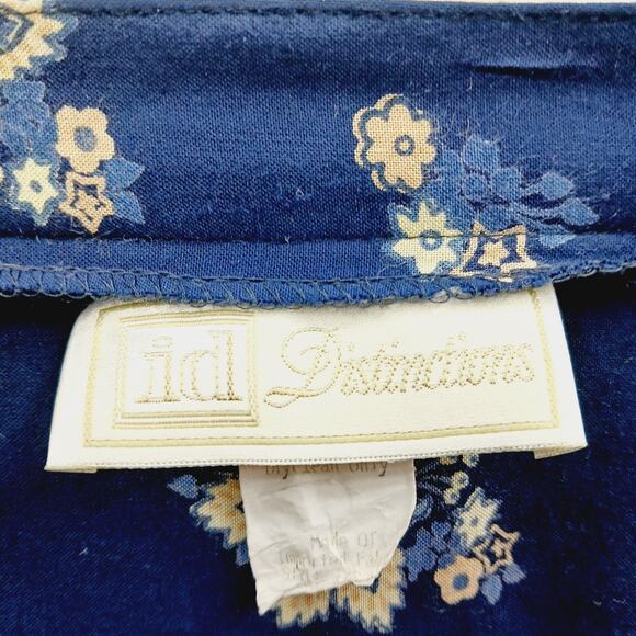 Skirt Maxi ID Distinctions Navy Boho Romantic Bloomcore Coastal Grandma Size 14 - Picture 10 of 11